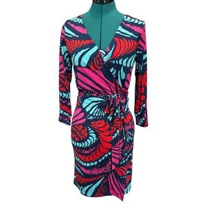 Escapada Boutique Abstract Full Wrap Dress Size XS Statement Piece